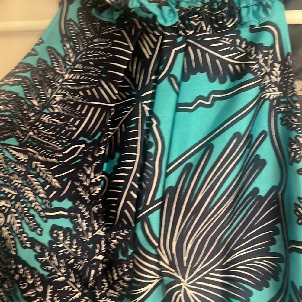 ZARA High Neck Sleeveless Satin Floral Mini Dress in Blue - Picture 4 of 5